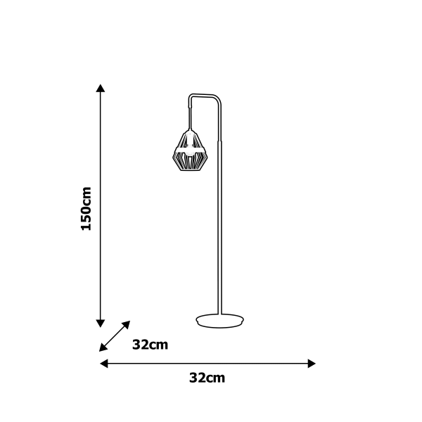 Lampa stojąca CLIFF BLACK 1xE27
