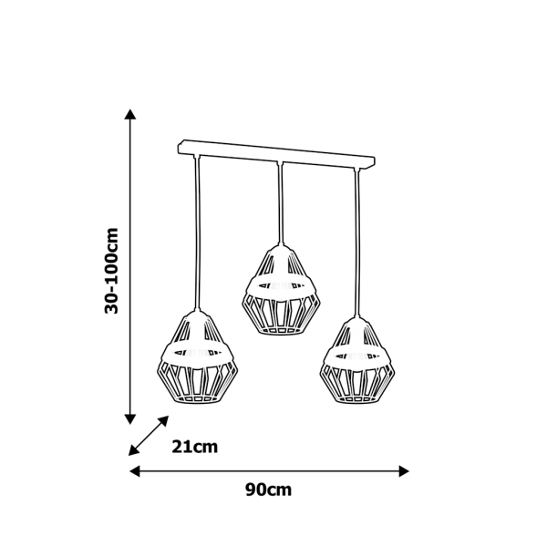 Lampa wisząca CLIFF WHITE 3xE27