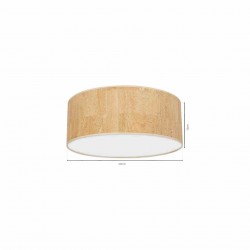 Lampa sufitowa CORK White/Cork 3xE27  Ø50cm