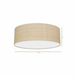 Lampa sufitowa MARSHALL WHITE / RATTAN 3xE27 Ø50cm