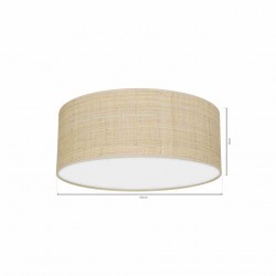 Lampa sufitowa MARSHALL WHITE / RATTAN 2xE27 Ø40cm
