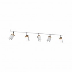 Lampa sufitowa SOLO SAWN WHITE / PATINATED WOOD 5x mini GU10