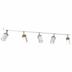 Lampa sufitowa SOLO SAWN WHITE / PATINATED WOOD 5x mini GU10