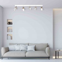 Lampa sufitowa SOLO SAWN WHITE / PATINATED WOOD 5x mini GU10
