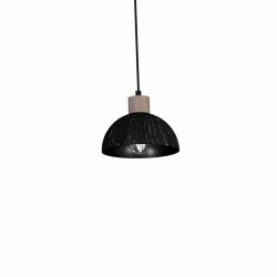 Lampa wisząca ERIK Sawn black/Patinated wood 5XE27