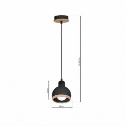 Lampa wisząca OVAL BLACK 1xE27