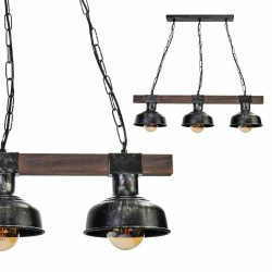 Lampa wisząca FARO BLACK / WOOD 3xE27