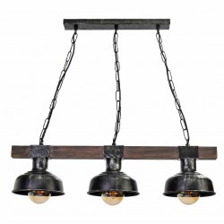 Lampa wisząca FARO BLACK / WOOD 3xE27