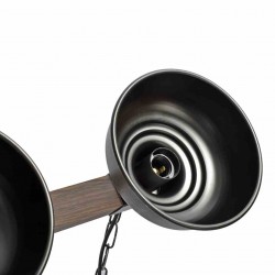 Lampa wisząca FARO BLACK / WOOD 3xE27