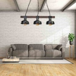 Lampa wisząca FARO BLACK / WOOD 3xE27