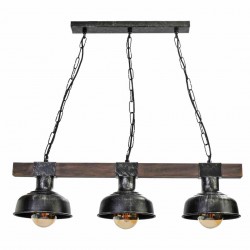Lampa wisząca FARO BLACK / WOOD 3xE27