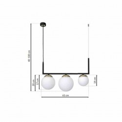 Lampa wisząca SPARTA BLACK / GOLD 3xE14