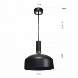 Lampa wisząca MALMO BLACK/CHROME 1xE27