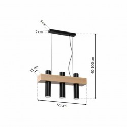 Lampa wisząca WEST BLACK 3xGU10