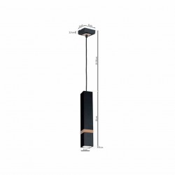 Lampa wisząca VIDAR BLACK 1xGU10