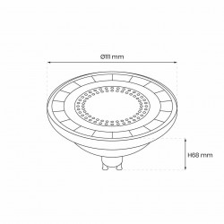ŻARÓWKA AR111 - 12W GU10 3000K / Czarna