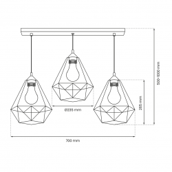 Lampa wisząca BASKET WHITE 3xE27