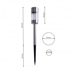 LAMPKA OGRODOWA SOLARNA INOX+PLASTIC